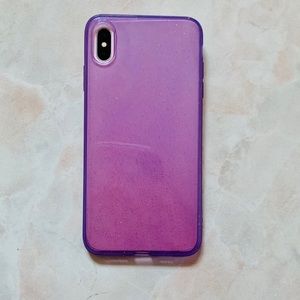 Light purple soft case with glitter XS MAX